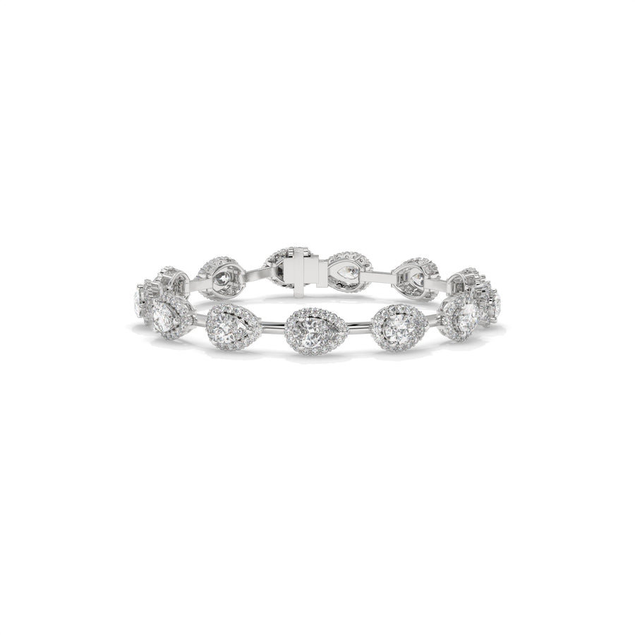 7.93 CTW  Diamond Floral Link Bracelet