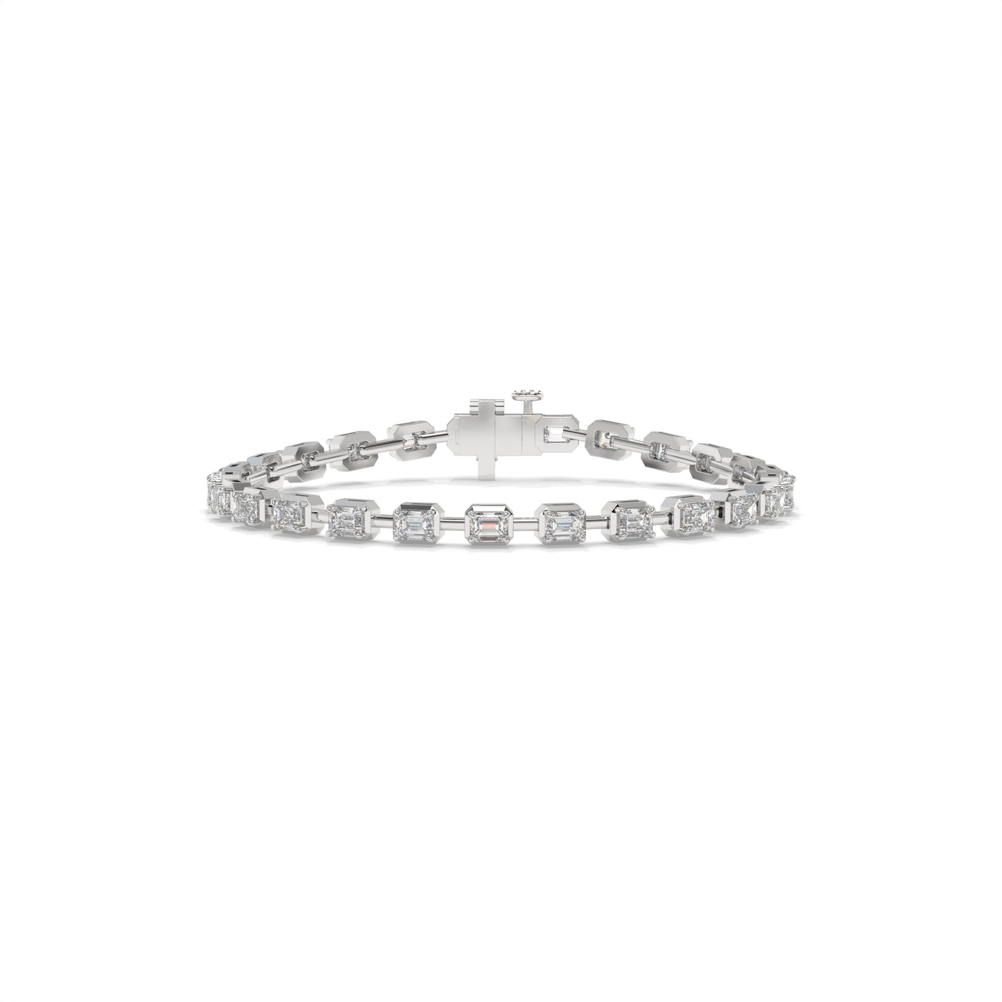 3.96 CTW Diamond Paperclip Link Bracelet