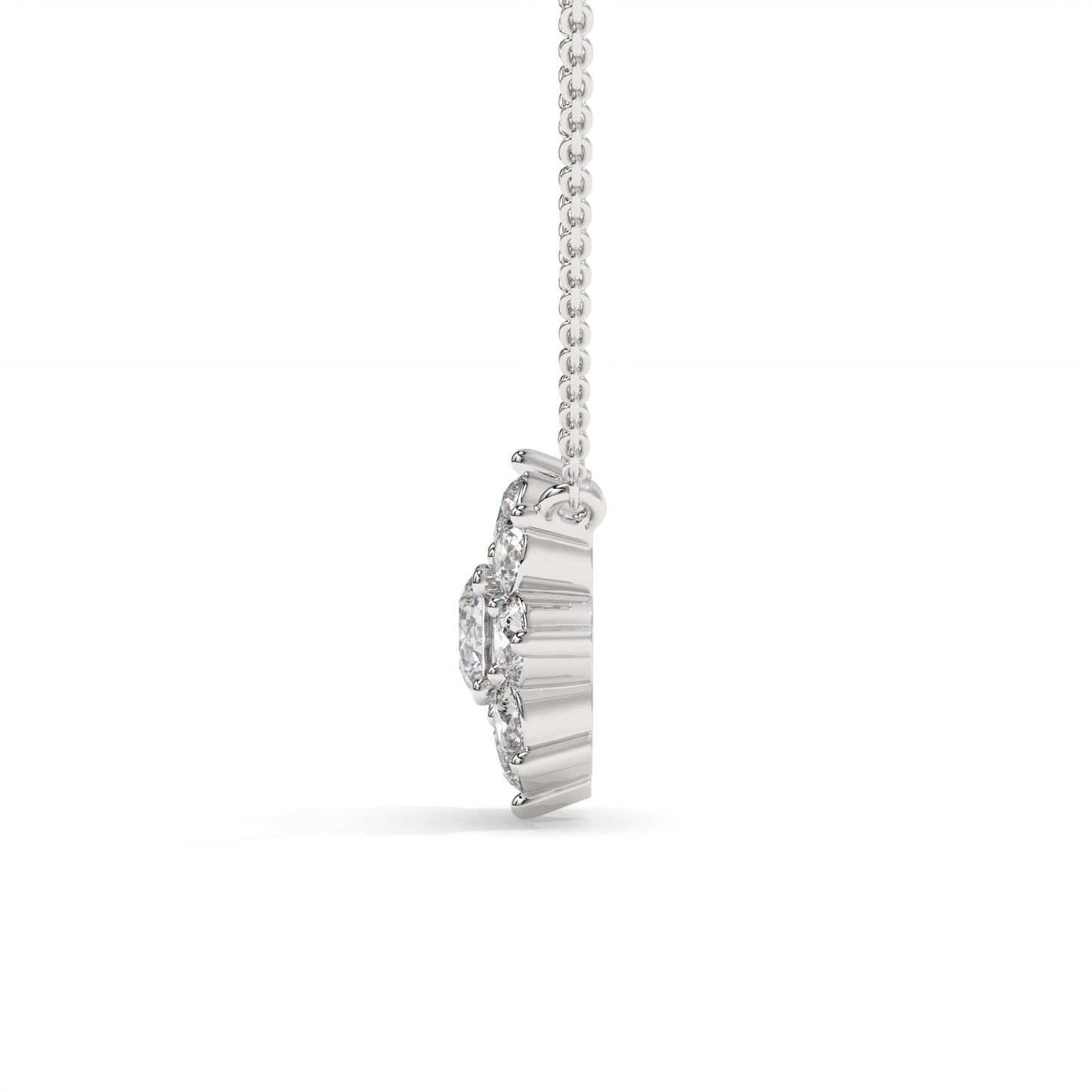 Silver necklace with diamond pendant GLAM NYC