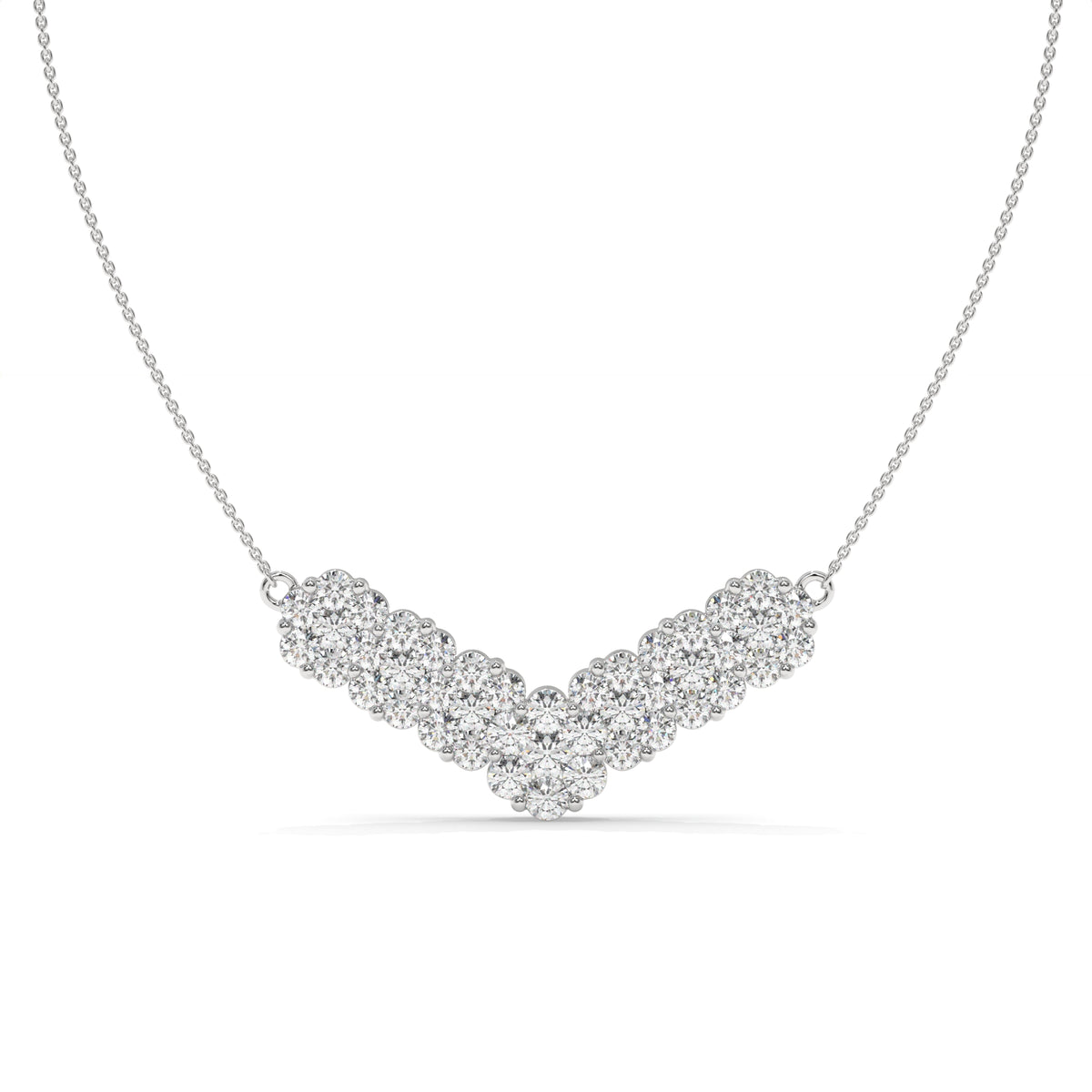 1.52 CT Diamond Chevron Pendant Necklace