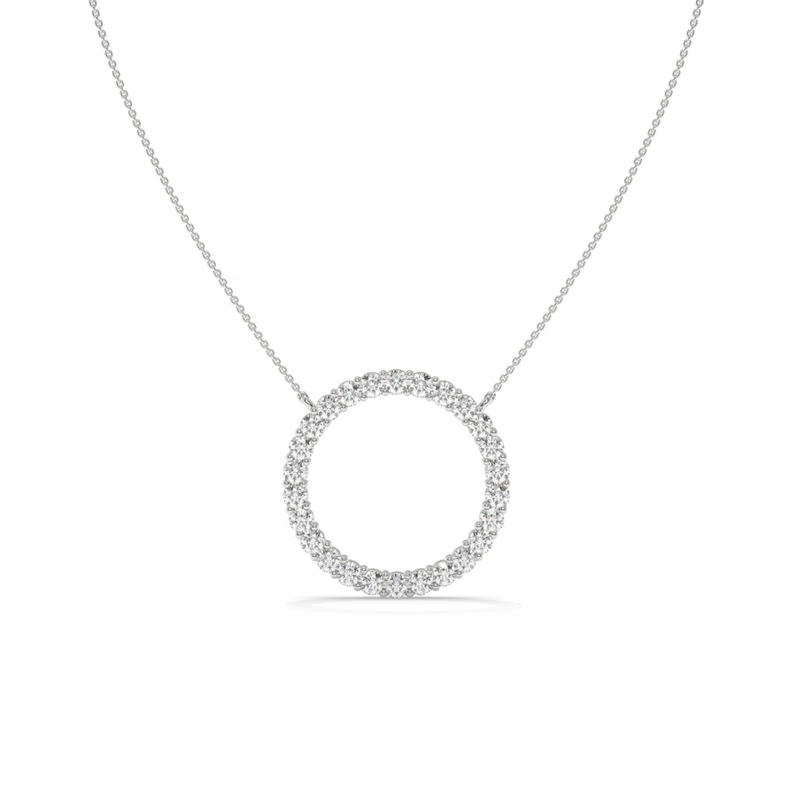 0.93 CTW Pear & Round Halo Diamond Pendant Necklace