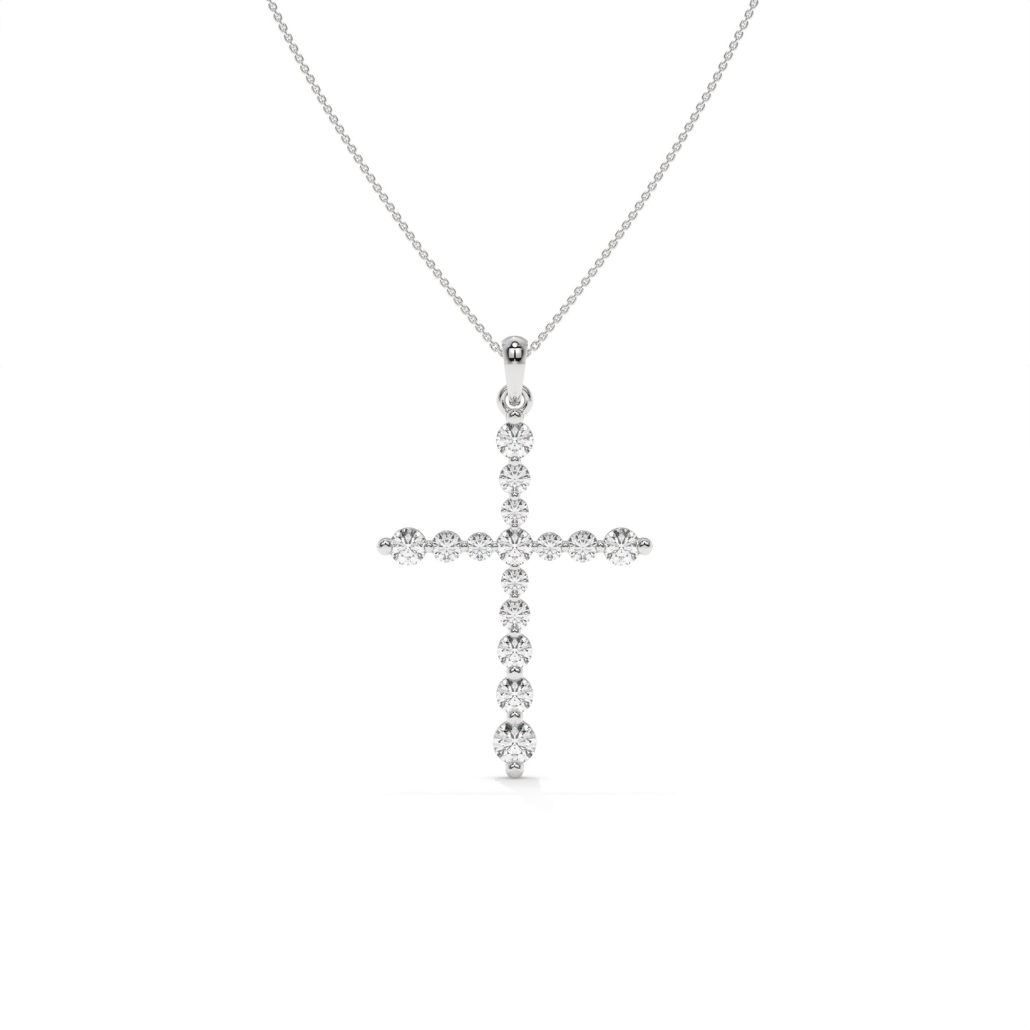 1.00 CTW Diamond Cross Pendant Necklace