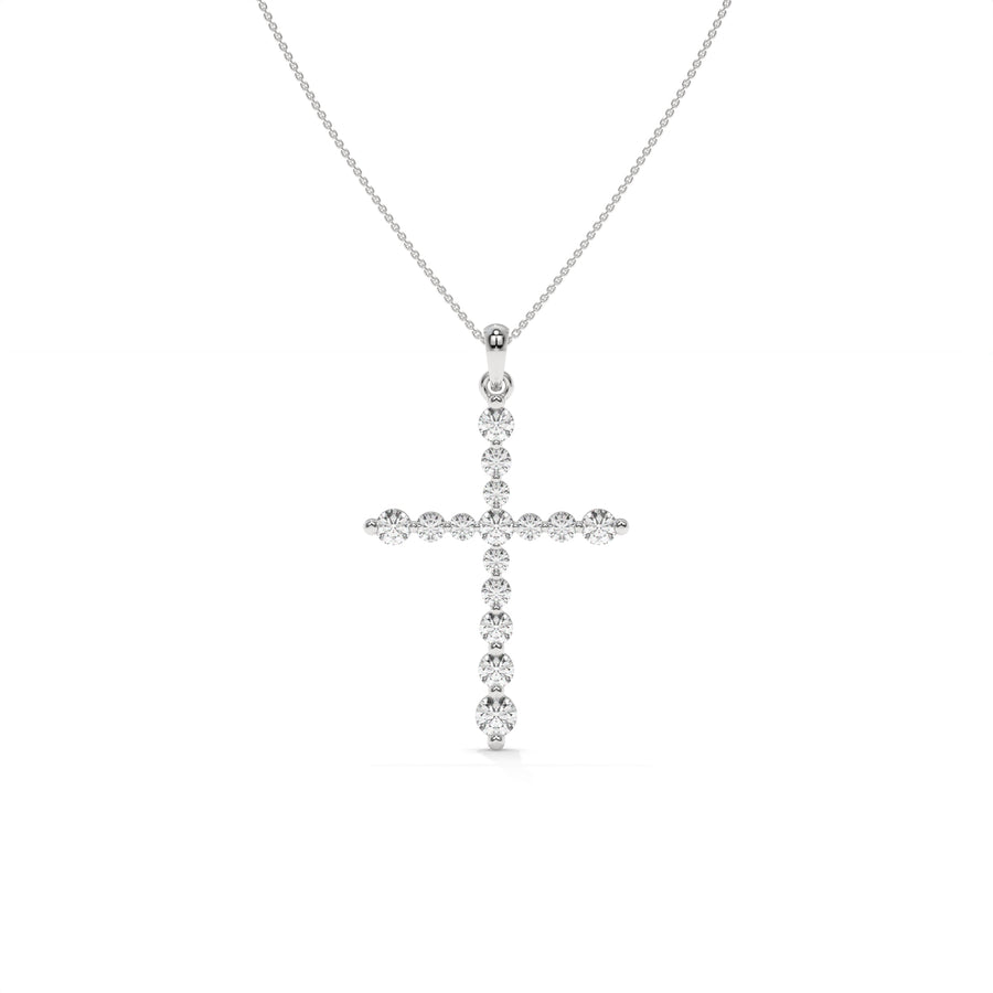 1.00 CTW Diamond Cross Pendant Necklace