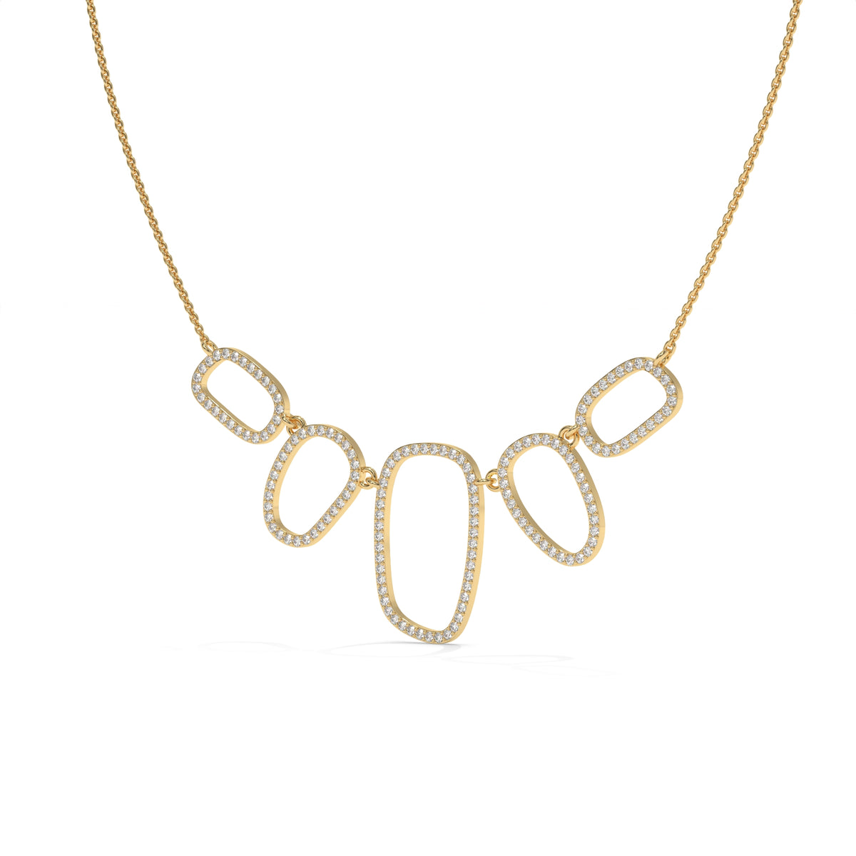 1.57 CT Diamond Multi-Shape Statement Necklace