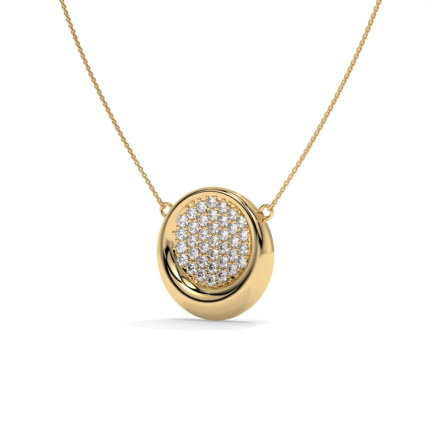 Round Cluster Diamond Pendant Necklace – 0.56 CTW
