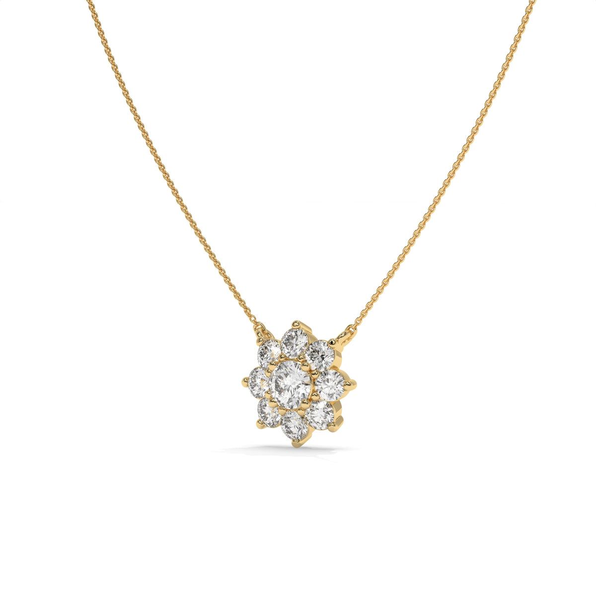 0.93 CT Diamond Starburst Pendant Necklace