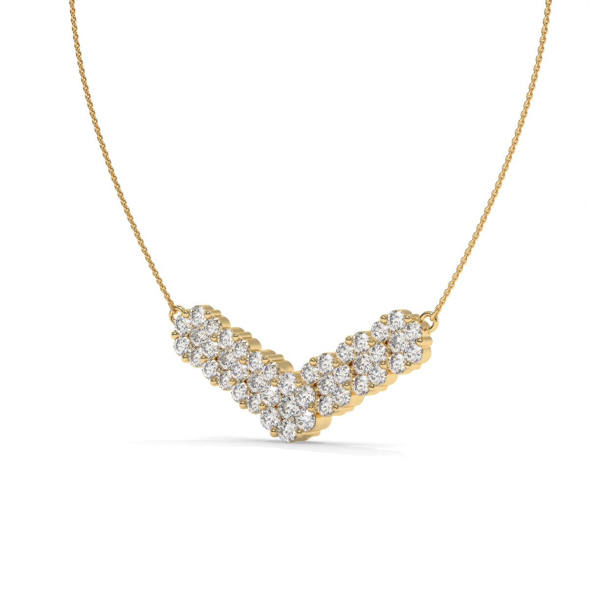 1.52 CT Diamond Chevron Pendant Necklace