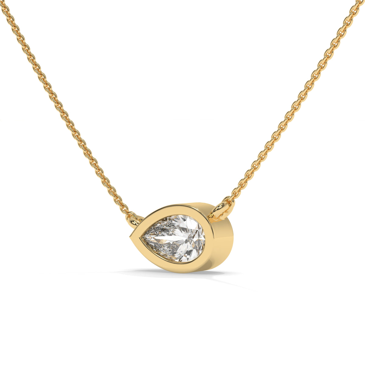 0.49 CT Pear Shaped Diamond Pendant Necklace