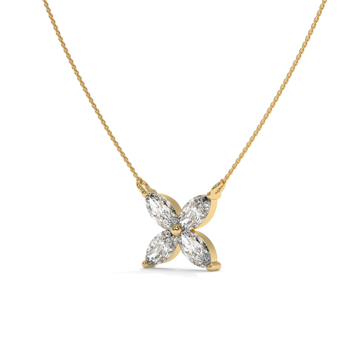 1.00 CT Marquise Diamond Butterfly Pendant Necklace