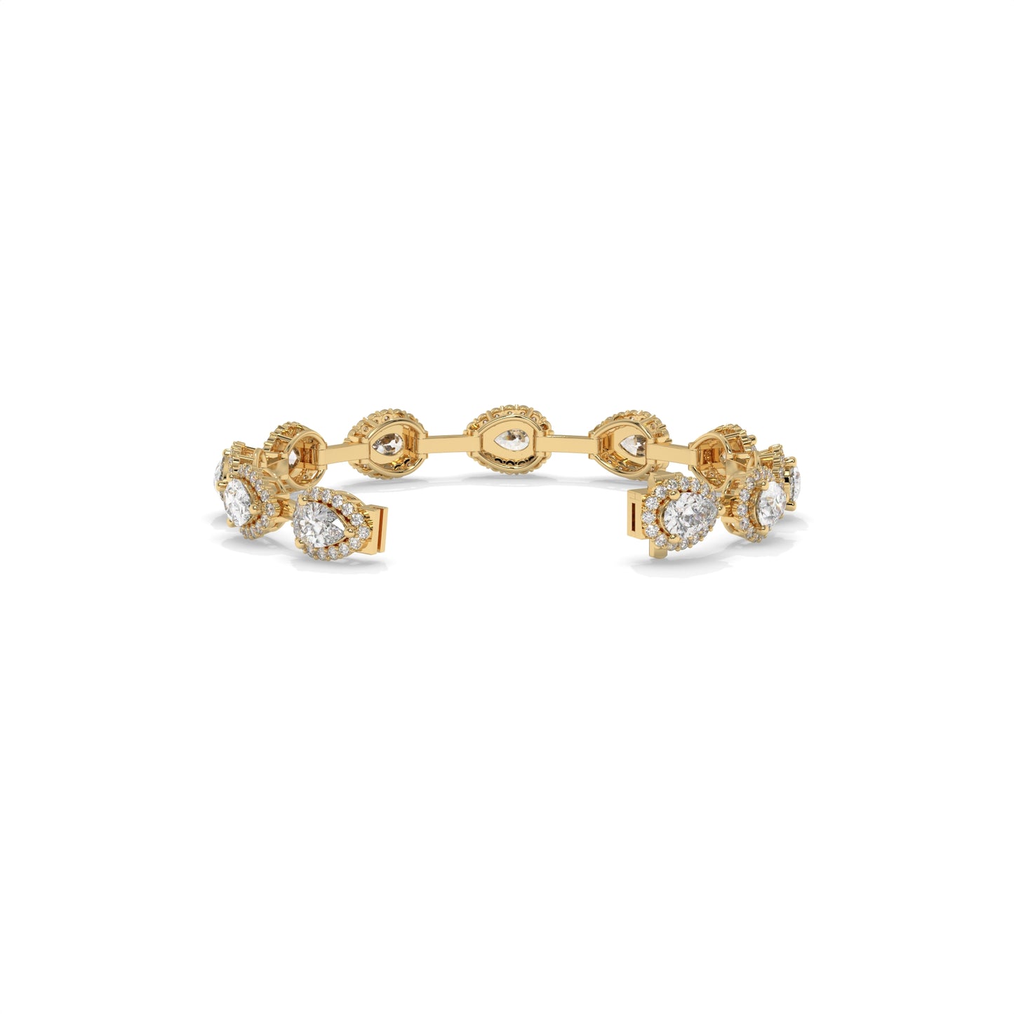 7.93 CTW  Diamond Floral Link Bracelet