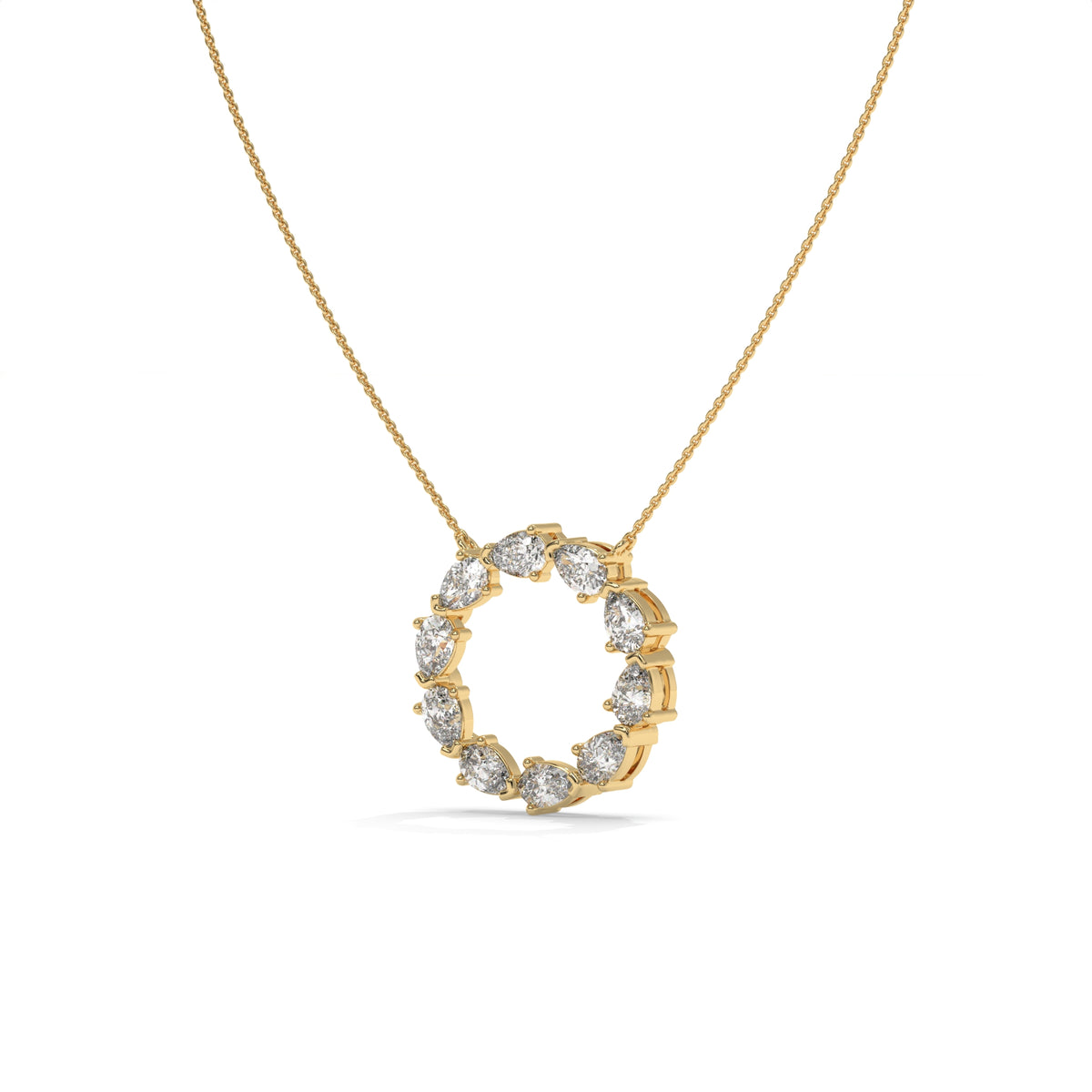 1.00 CT Diamond Open Circle Pendant Necklace
