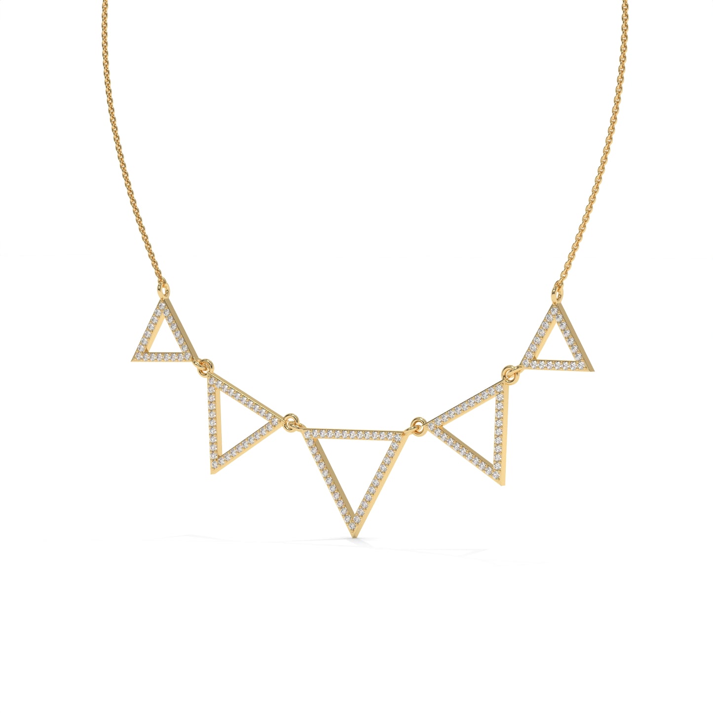 Geometric Diamond Station Necklace – 1.09 CTW