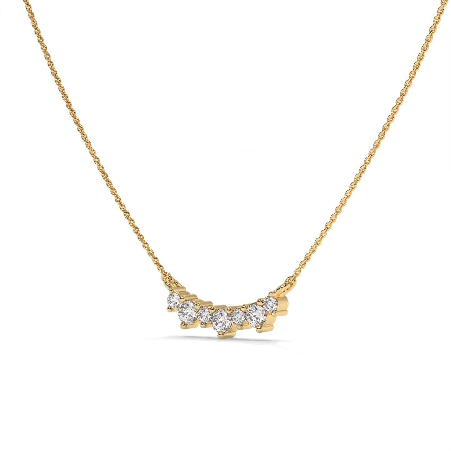 Dainty Diamond Wave Pendant Necklace – 0.17 CTW