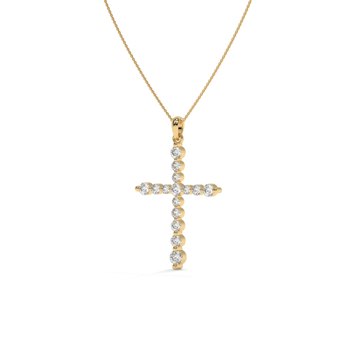 1.00 CTW Diamond Cross Pendant Necklace