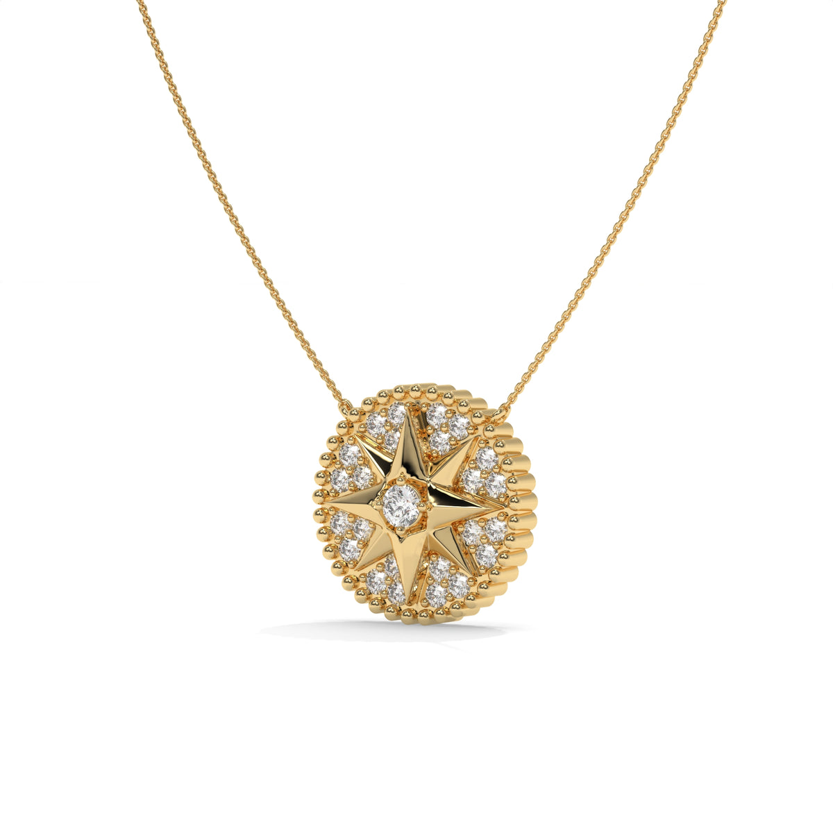 0.62 CT Diamond Star Pendant Necklace