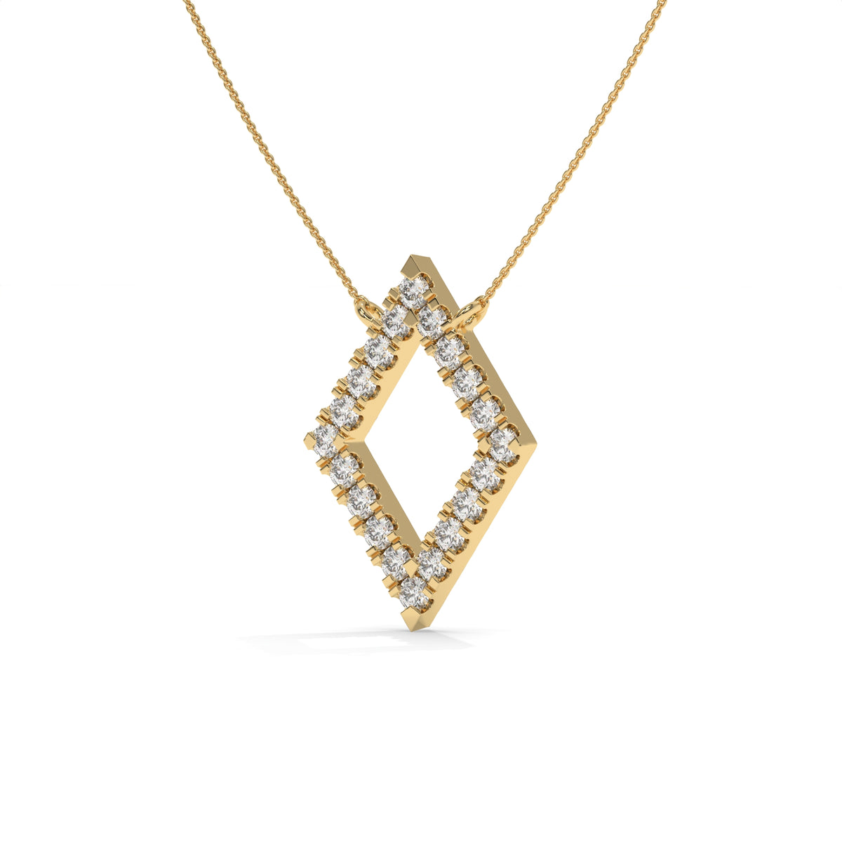 1.16 CT Diamond Open Kite Pendant Necklace