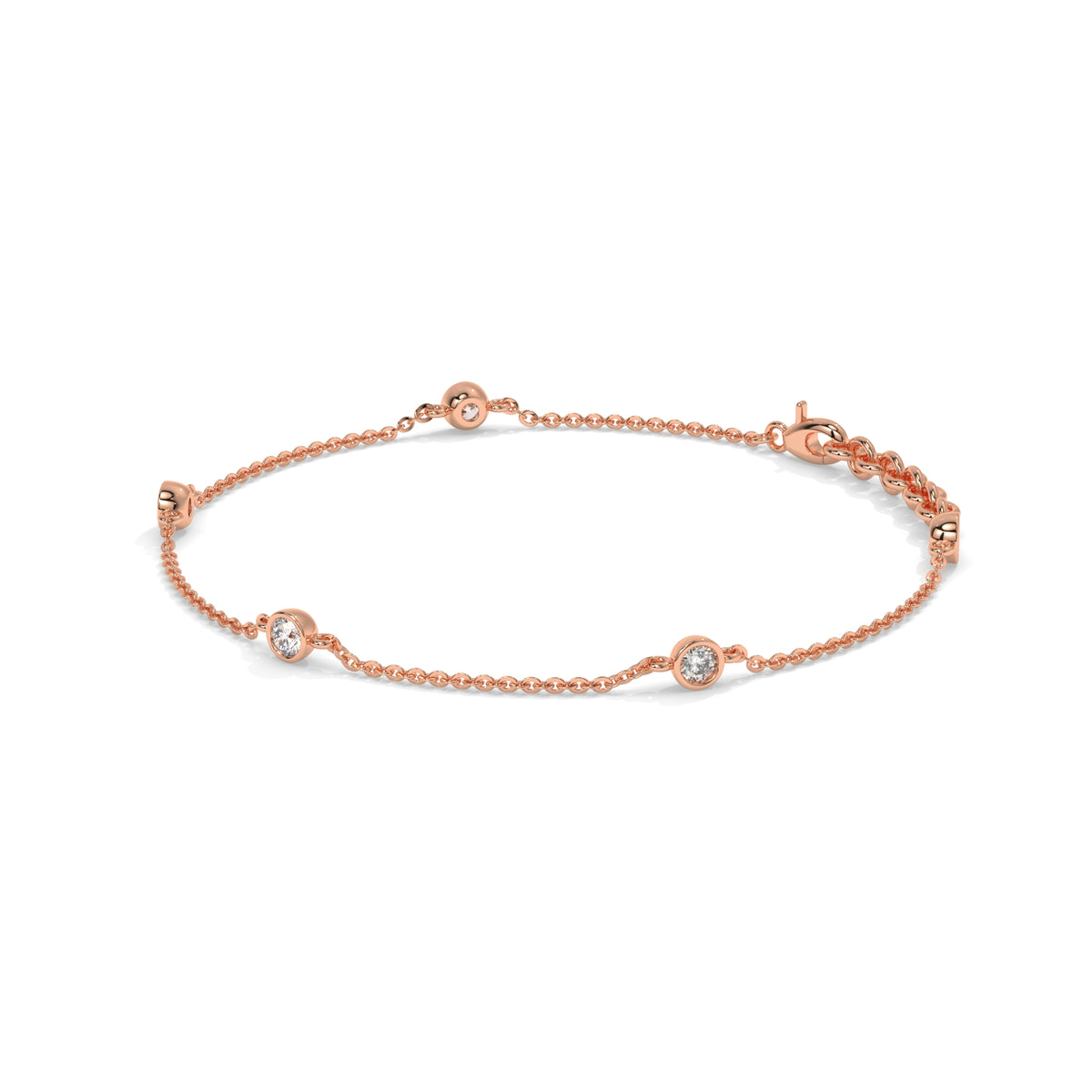 Rose gold bracelet with small diamonds GLAM NYC