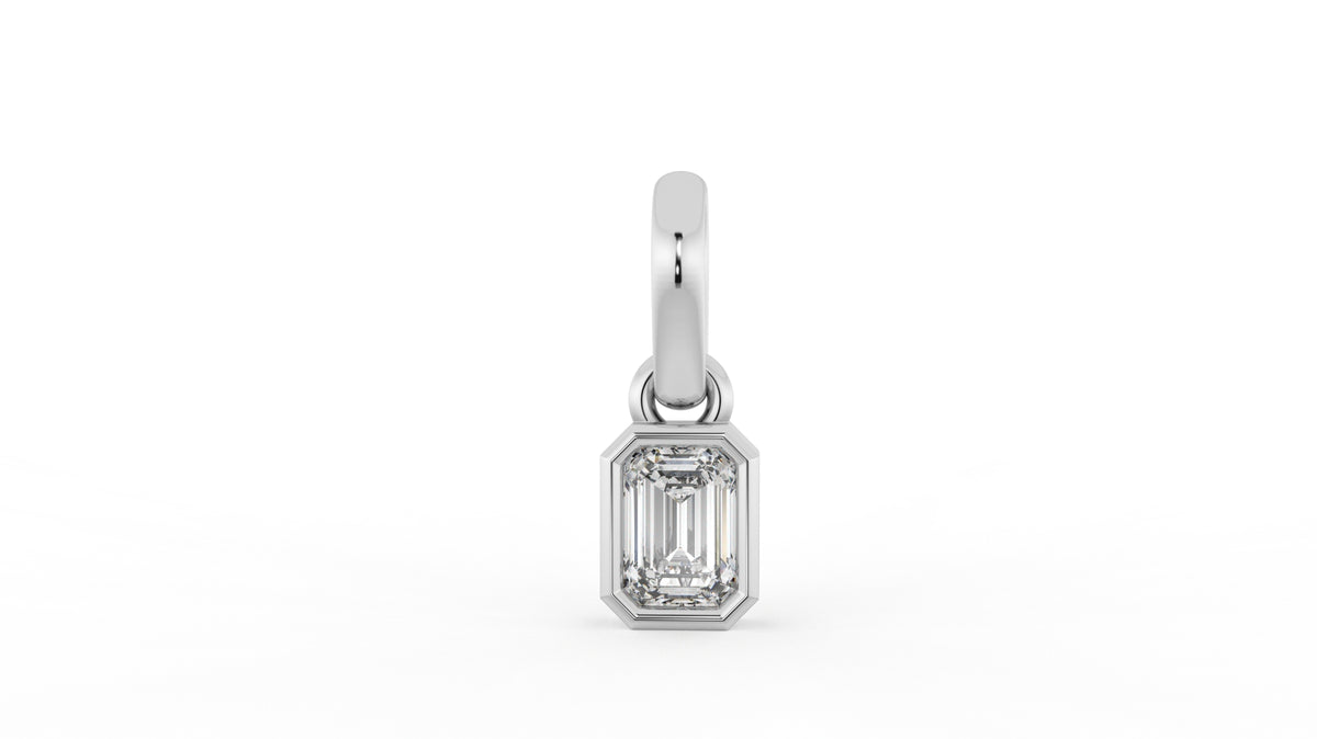 1 CTW Emerald Cut Diamond Solitaire Pendant Necklace