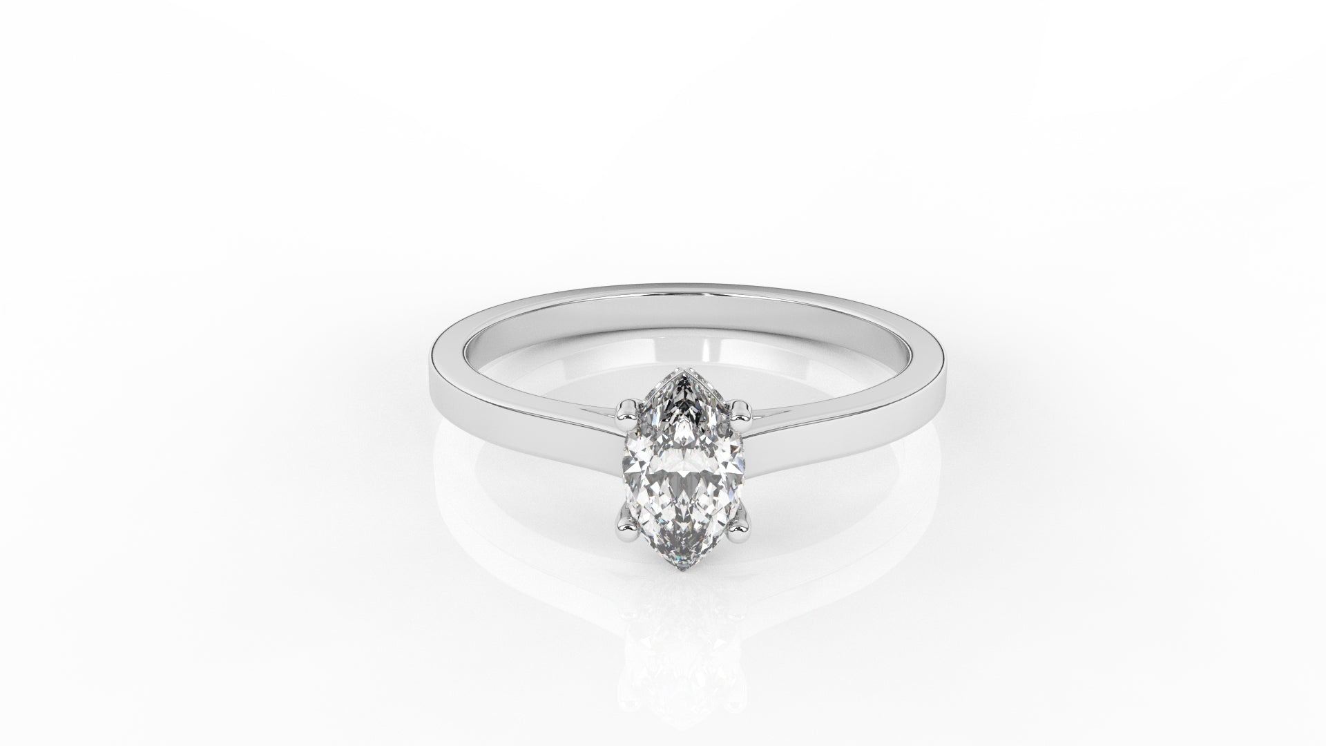 Silver ring with a diamond GLAM NYC