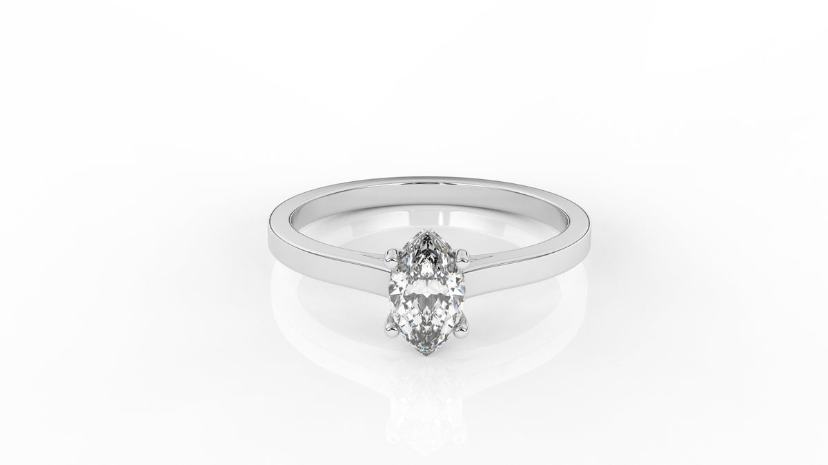 Silver ring with a diamond GLAM NYC