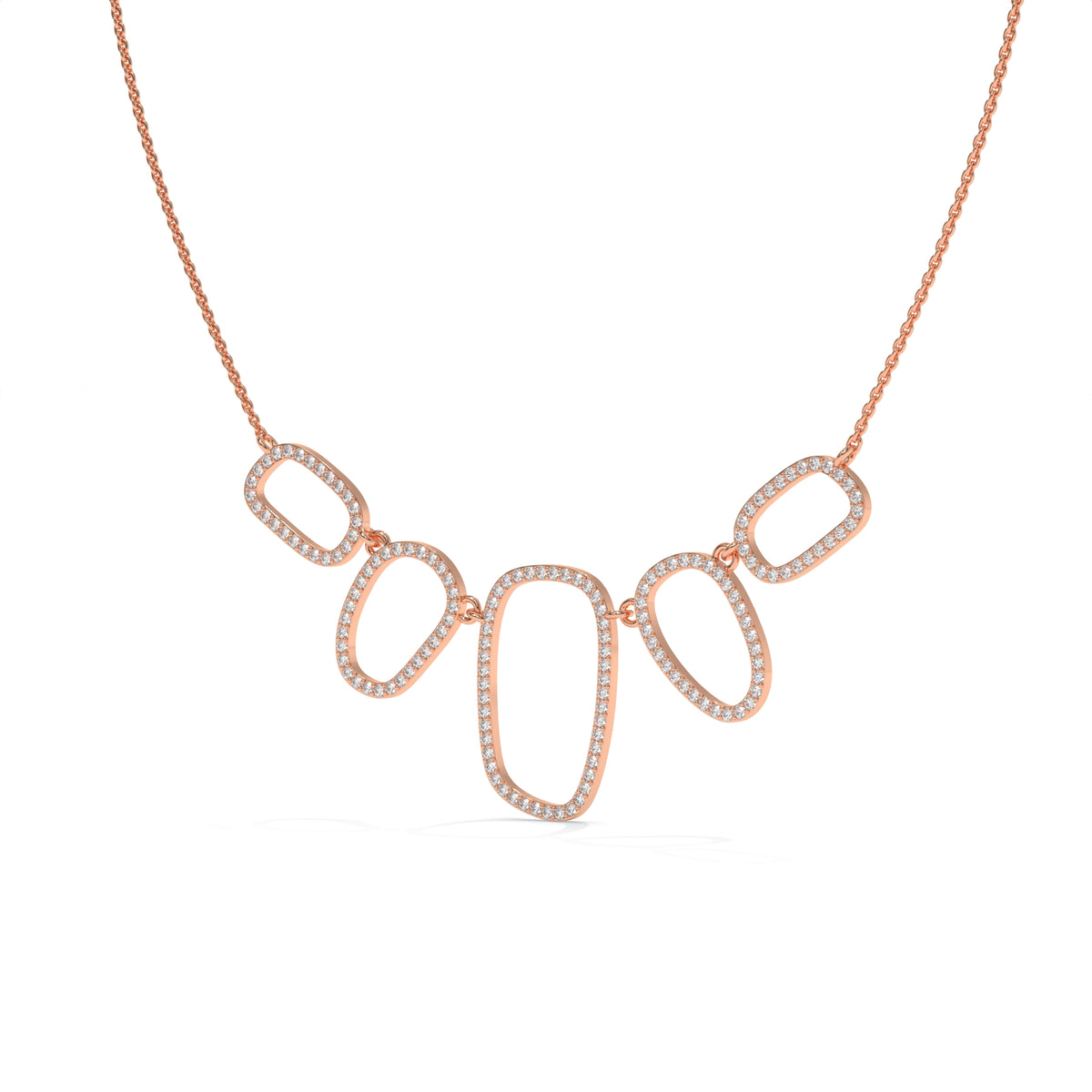 1.57 CT Diamond Multi-Shape Statement Necklace