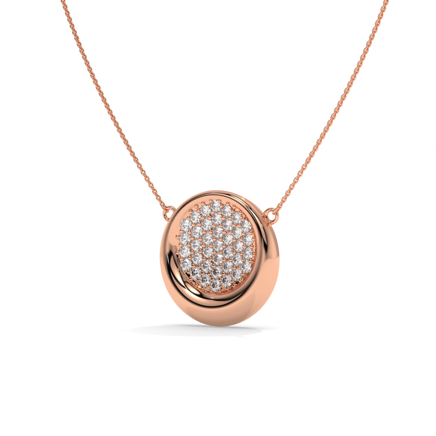 Round Cluster Diamond Pendant Necklace – 0.56 CTW