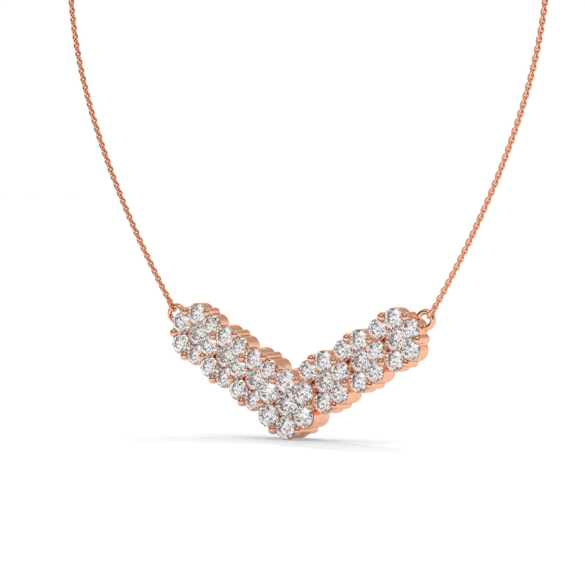 1.52 CT Diamond Chevron Pendant Necklace