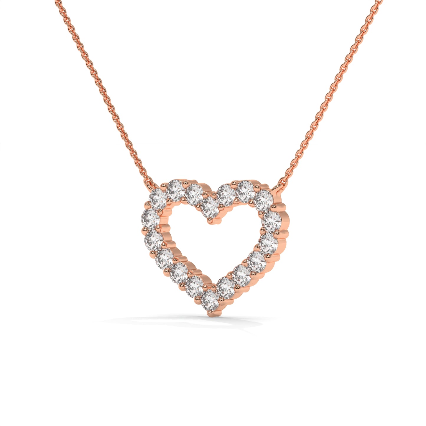 1.03 CTW Open Heart Pendant Necklace