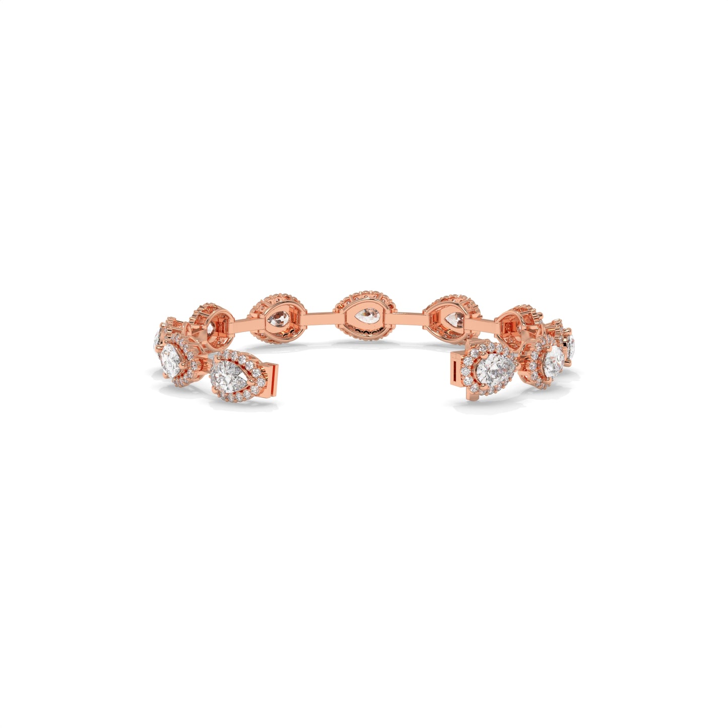 7.93 CTW  Diamond Floral Link Bracelet