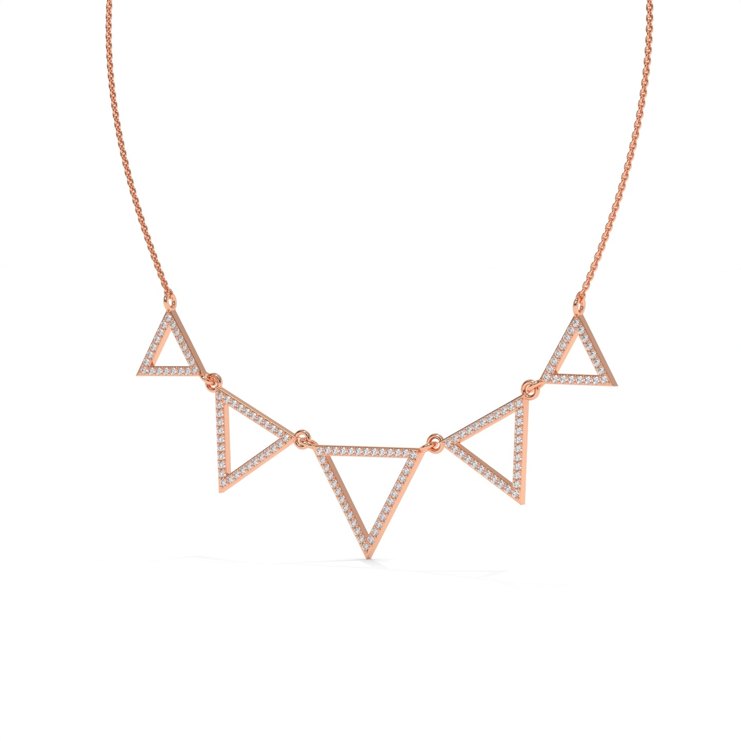 Geometric Diamond Station Necklace – 1.09 CTW