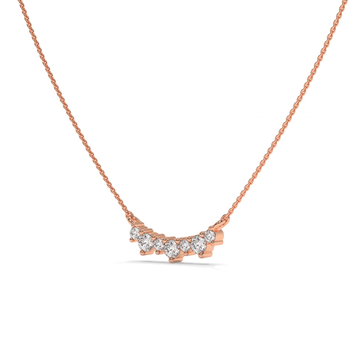 Dainty Diamond Wave Pendant Necklace – 0.17 CTW