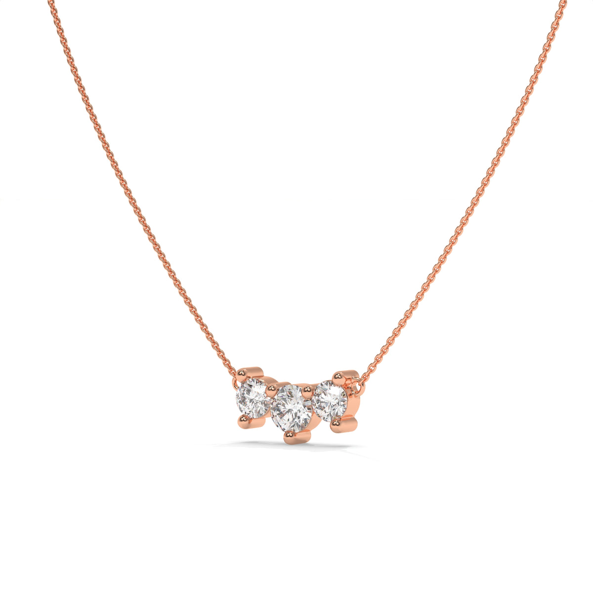 0.84 CT Diamond Cluster Bar Pendant Necklace