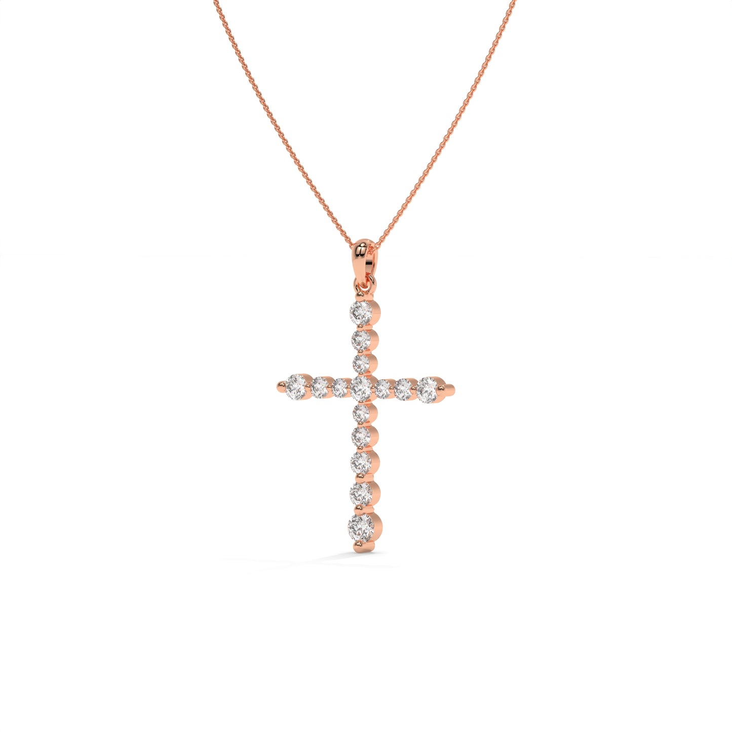1.00 CTW Diamond Cross Pendant Necklace