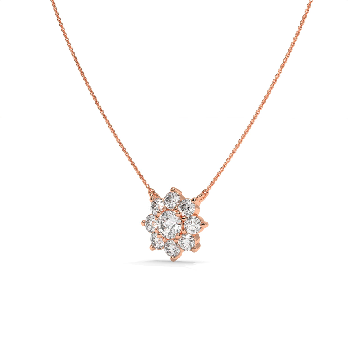 0.93 CT Diamond Starburst Pendant Necklace