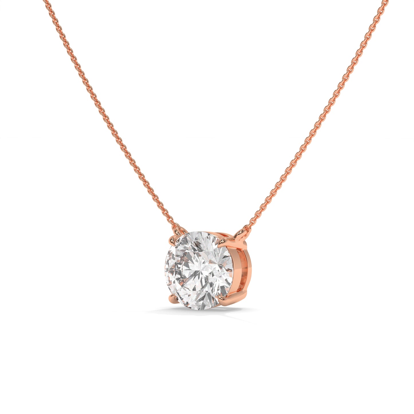 1.50 CT Round Lab-Grown Diamond Solitaire Pendant Necklace