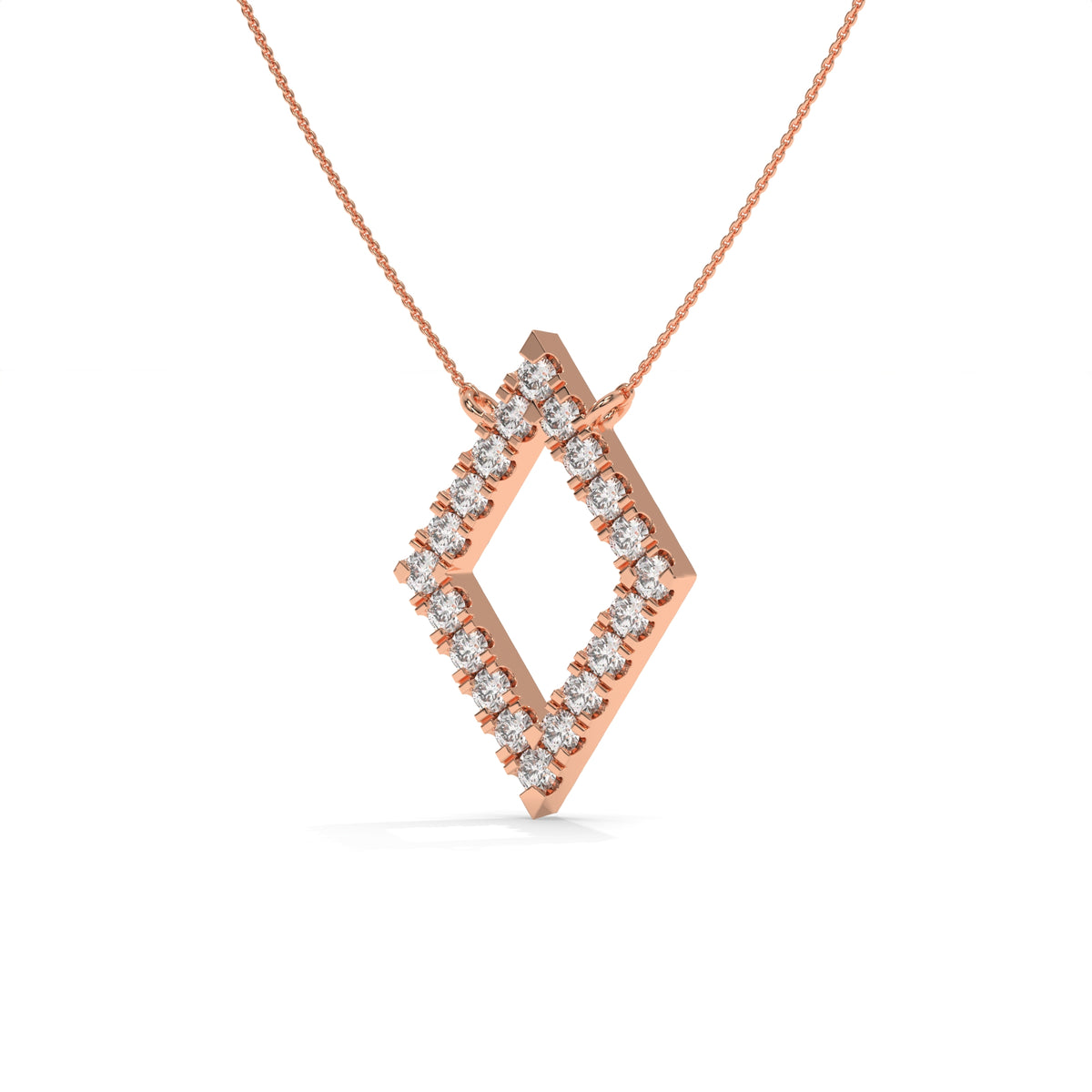 1.16 CT Diamond Open Kite Pendant Necklace