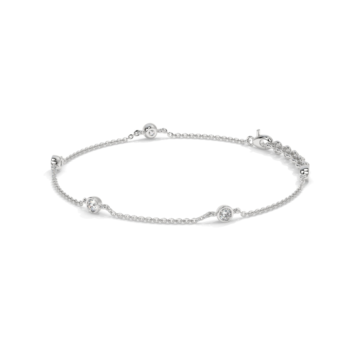 Silver bracelet with small diamonds GLAM NYC