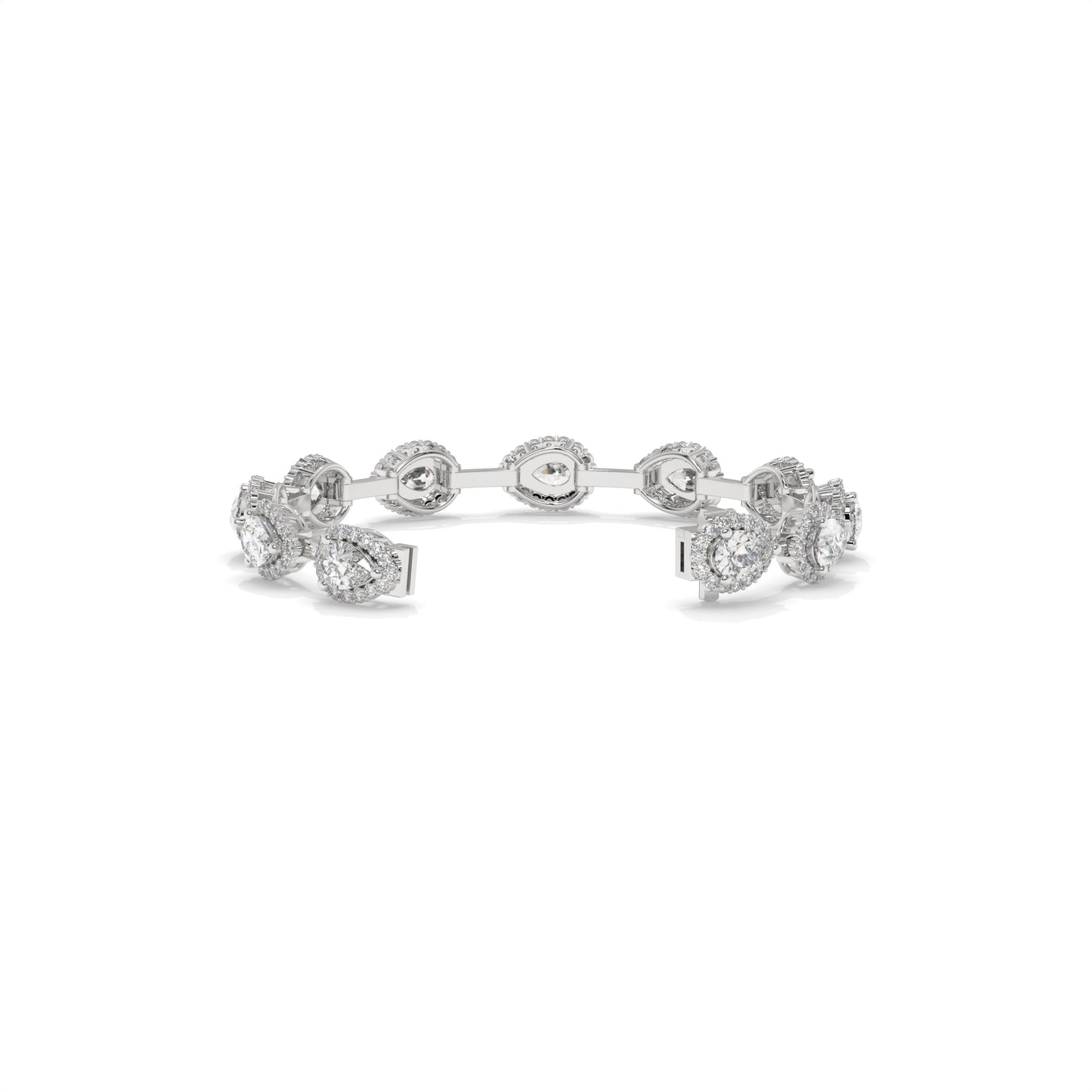 7.93 CTW  Diamond Floral Link Bracelet