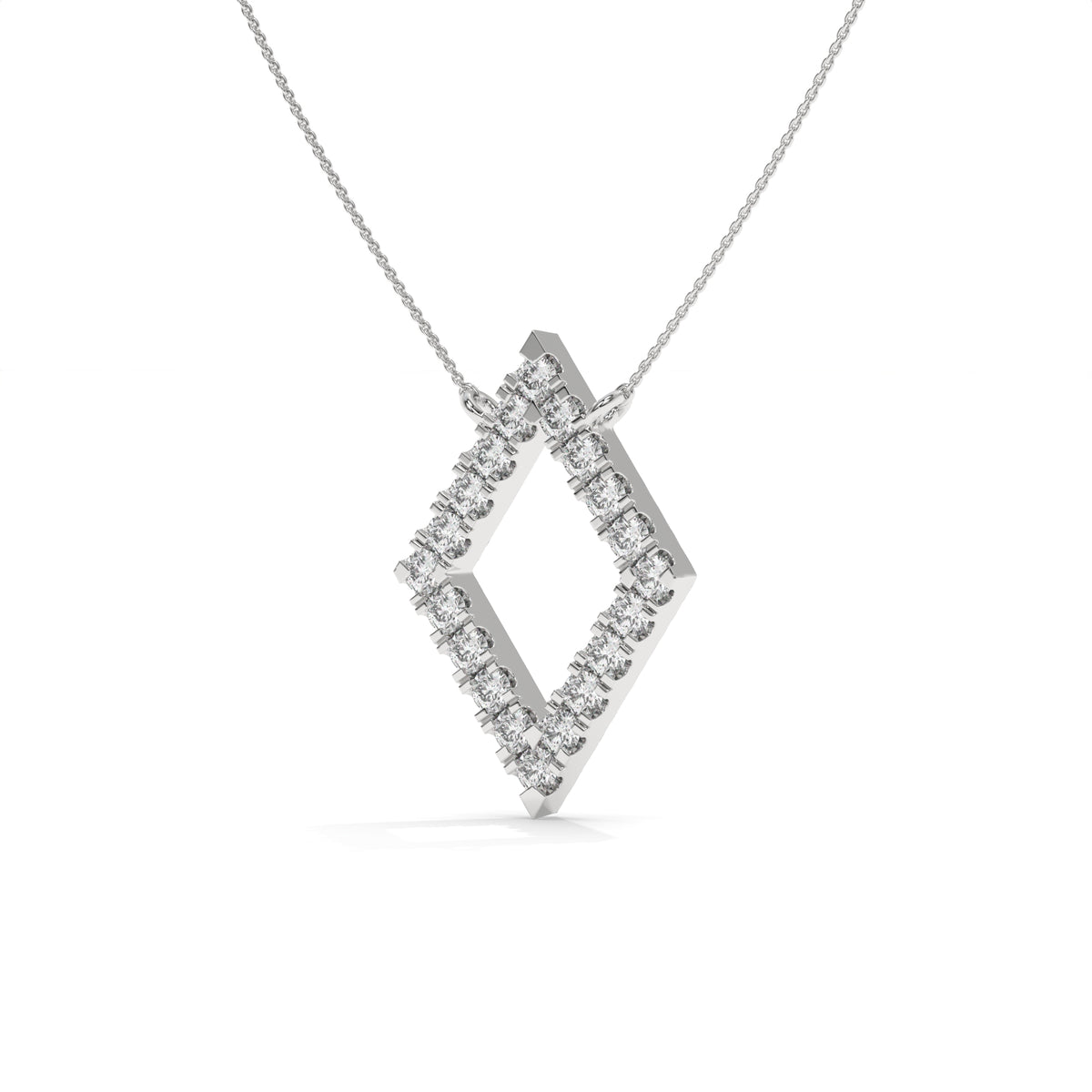 1.16 CT Diamond Open Kite Pendant Necklace