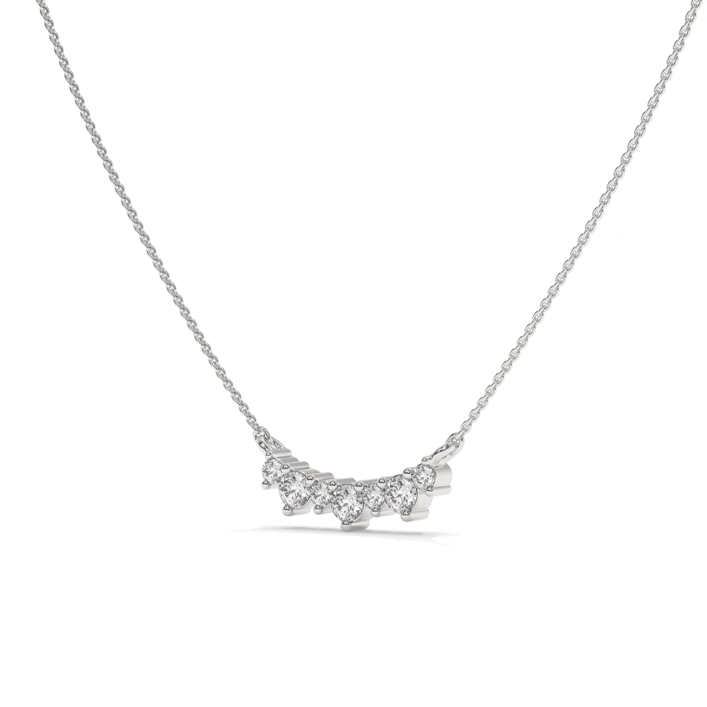 Dainty Diamond Wave Pendant Necklace – 0.17 CTW