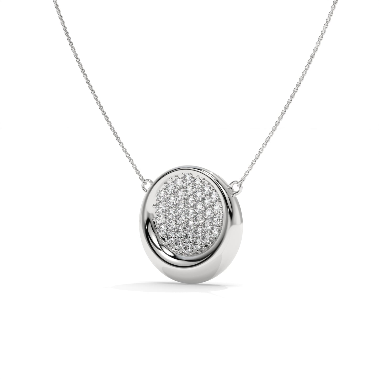 Round Cluster Diamond Pendant Necklace – 0.56 CTW