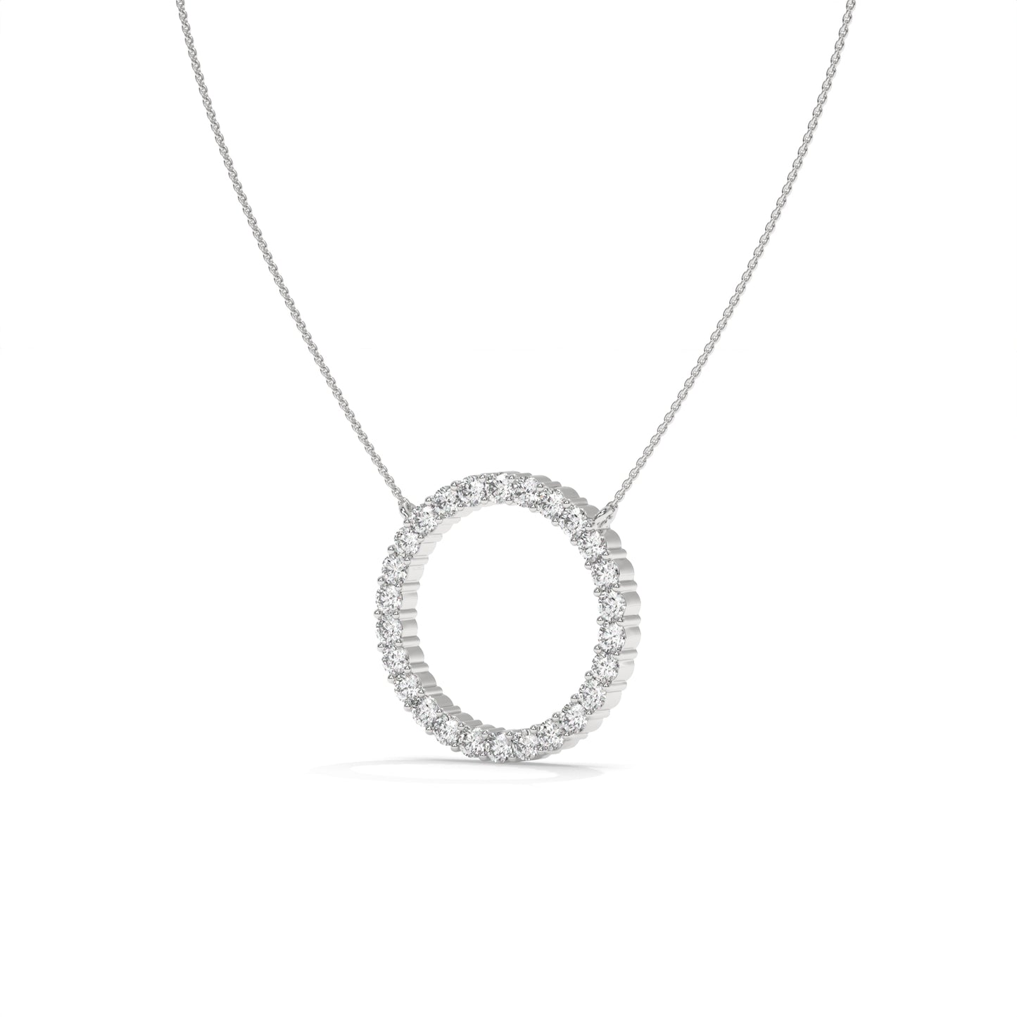 0.93 CTW Pear & Round Halo Diamond Pendant Necklace