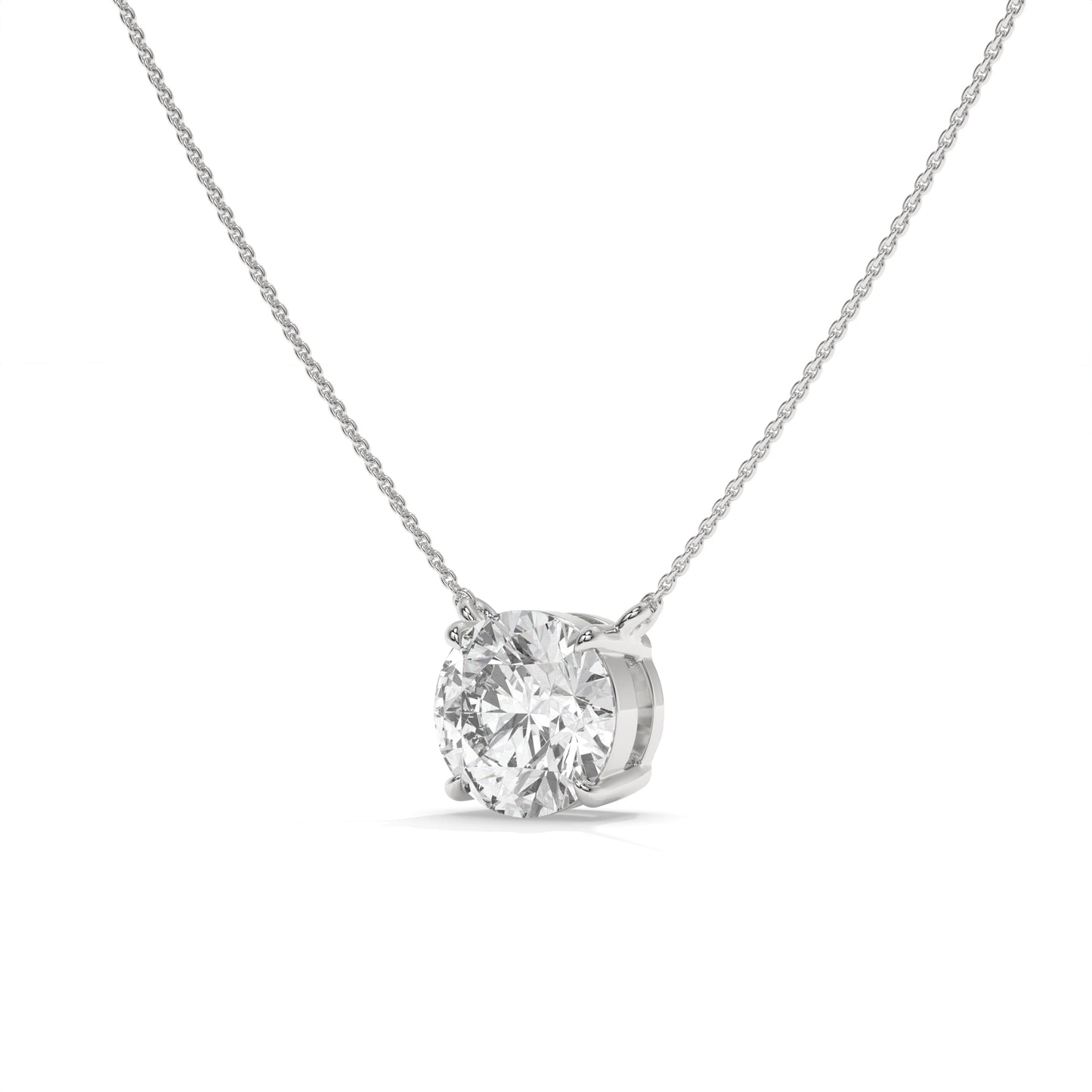 1.50 CT Round Lab-Grown Diamond Solitaire Pendant Necklace