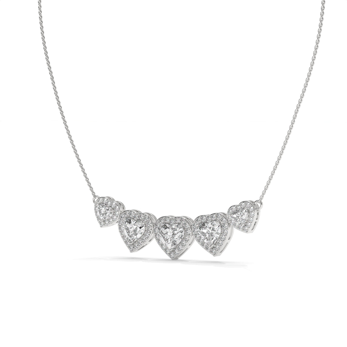 4.40 CTW Multi-Heart Lab-Grown Diamond Necklace
