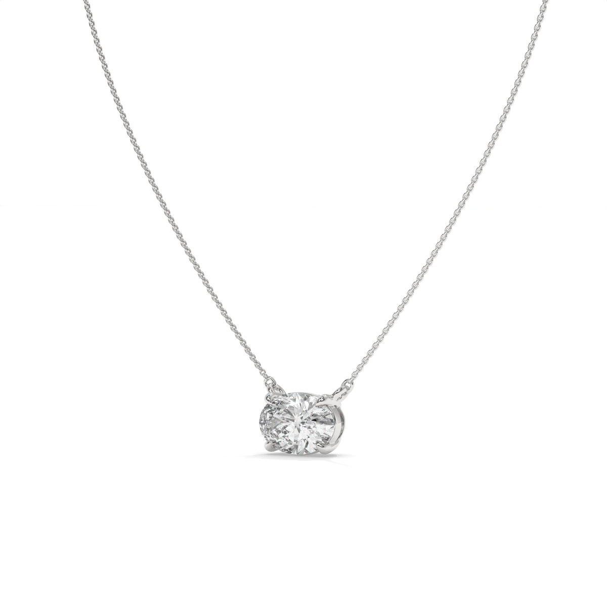 1.00 CT Round Diamond Solitaire Pendant Necklace