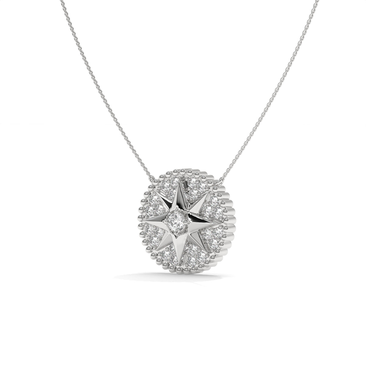0.62 CT Diamond Star Pendant Necklace