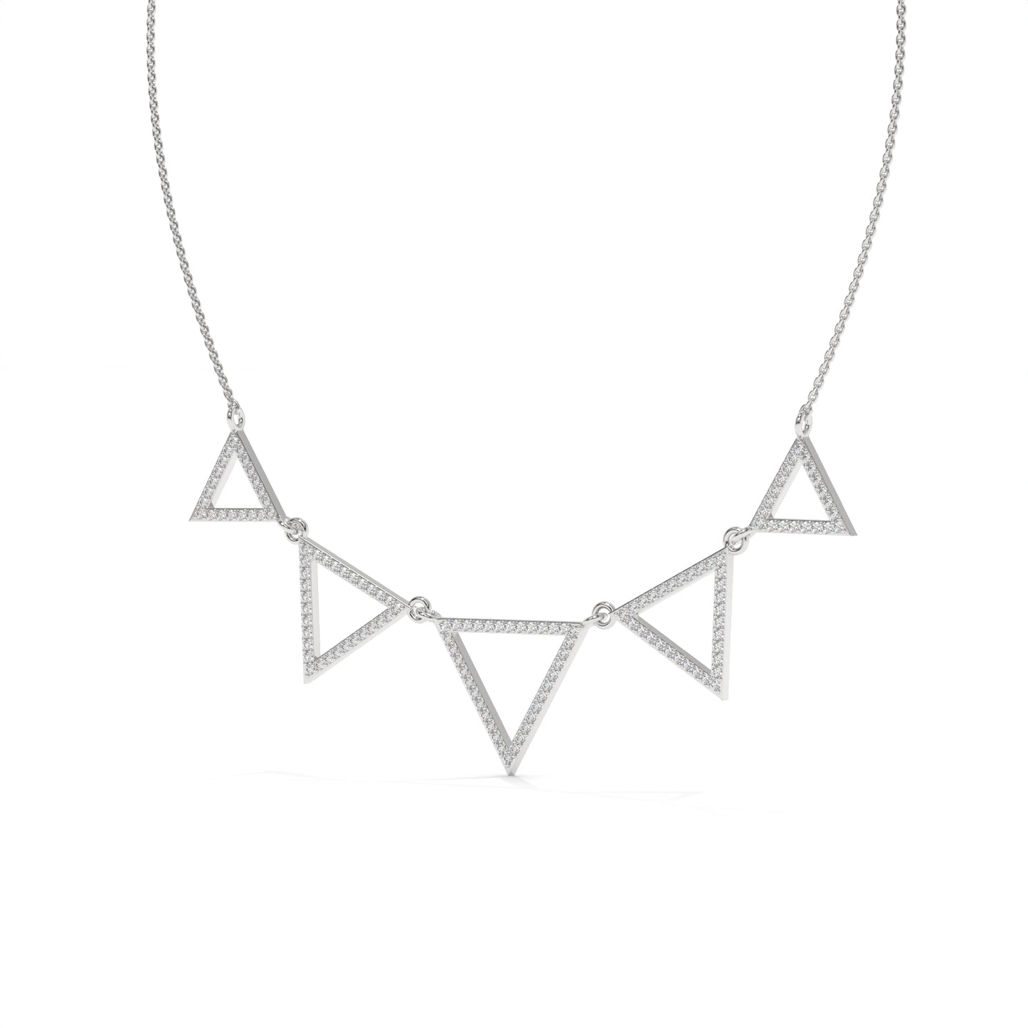 Geometric Diamond Station Necklace – 1.09 CTW