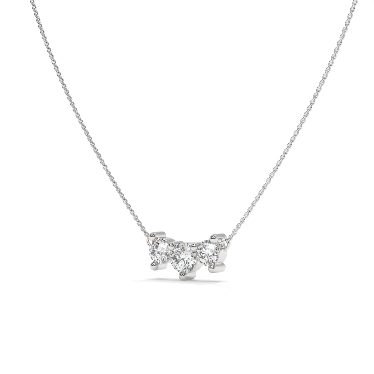 0.84 CT Diamond Cluster Bar Pendant Necklace