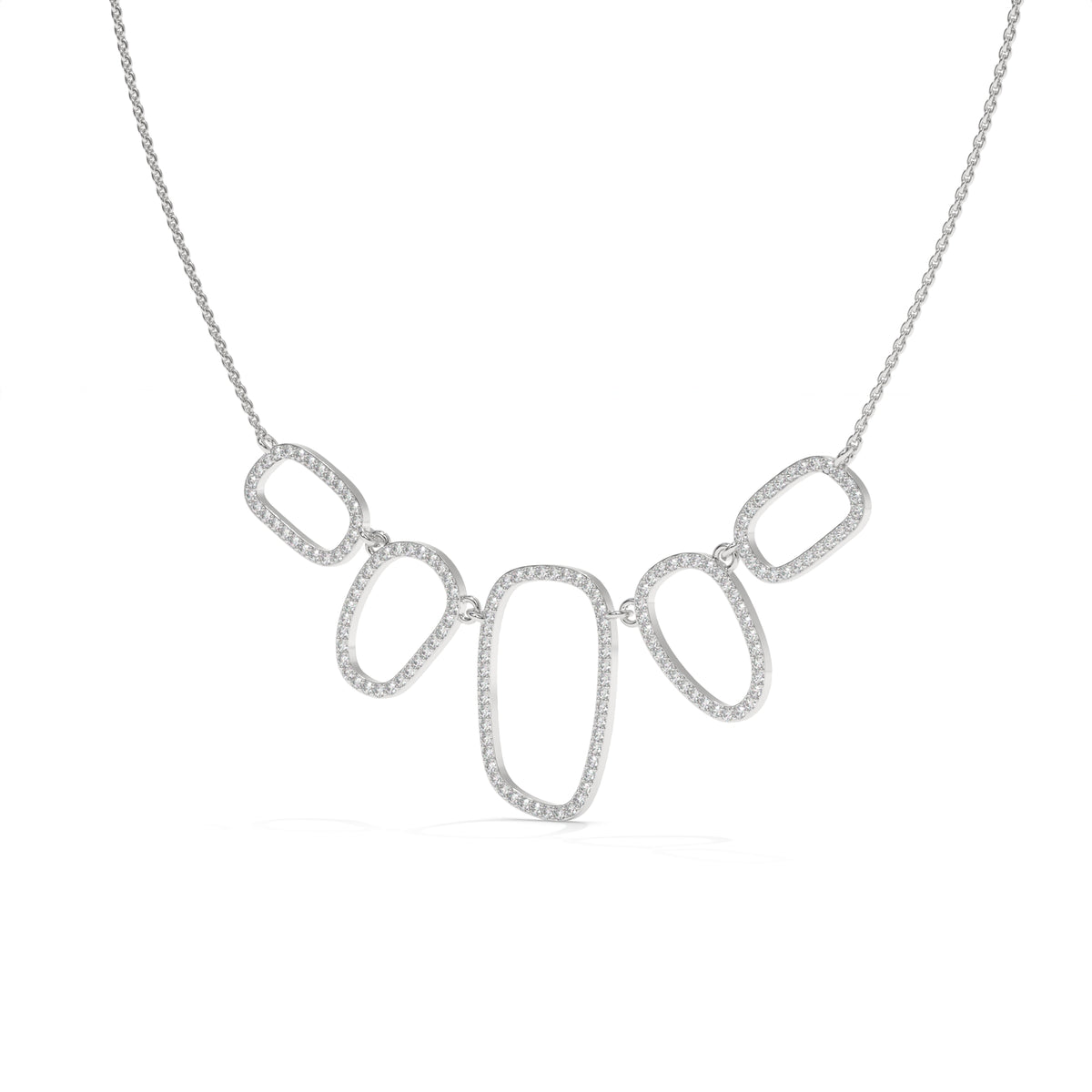 1.57 CT Diamond Multi-Shape Statement Necklace