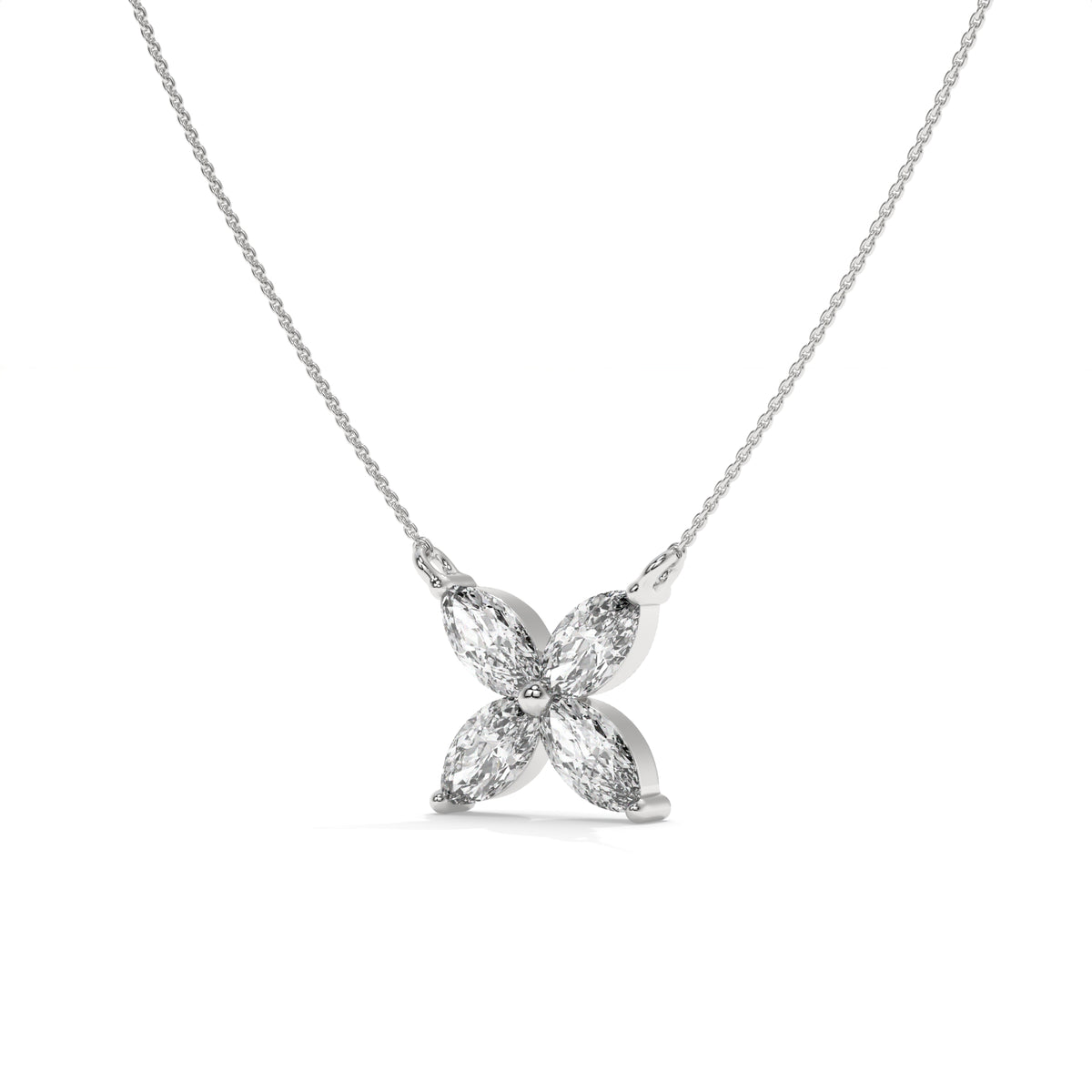 1.00 CT Marquise Diamond Butterfly Pendant Necklace